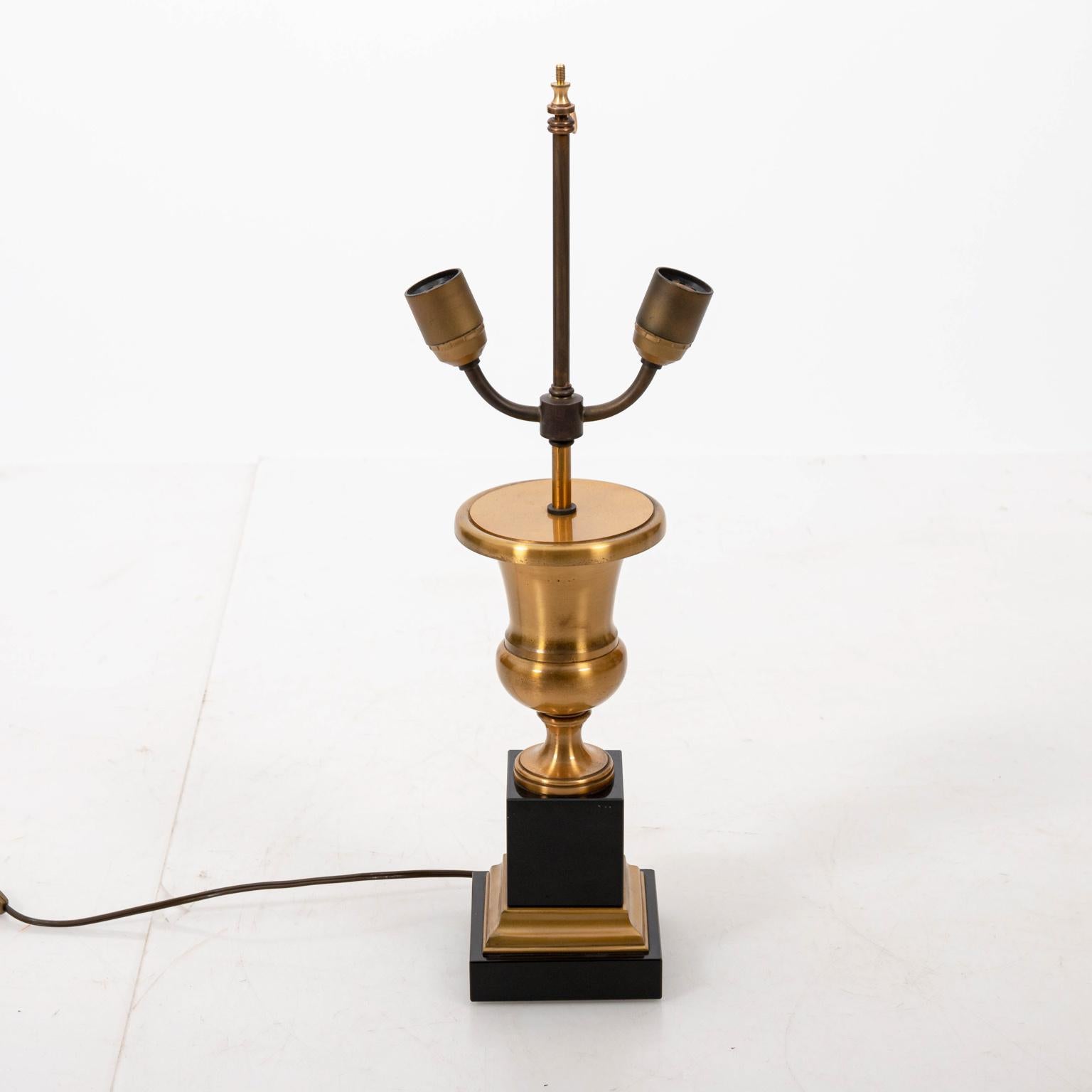 English Pair of Gold and Black Vintage Table Lamps