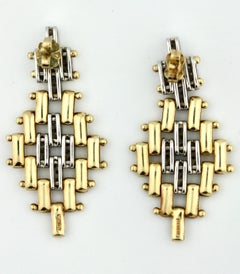 Pair of Gold and Diamond Earrings