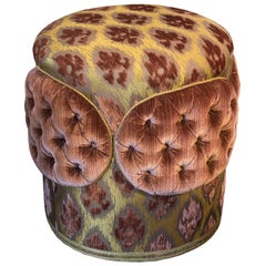 Pair of Gold and Pink Bevilacqua Silk Velvet Ottomans by Studio Maison Nurita