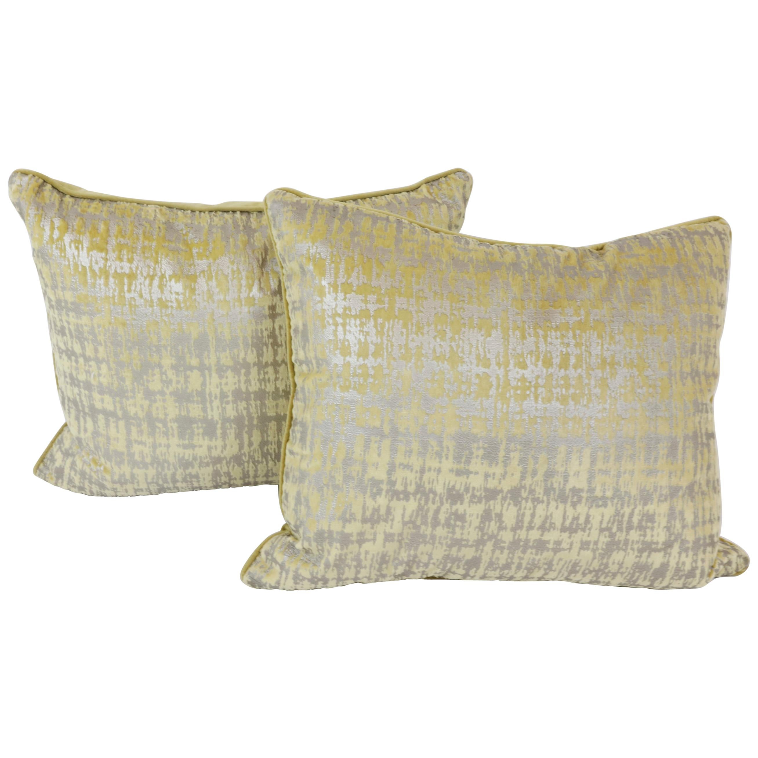 Pair of Gold and Silver Pillows
