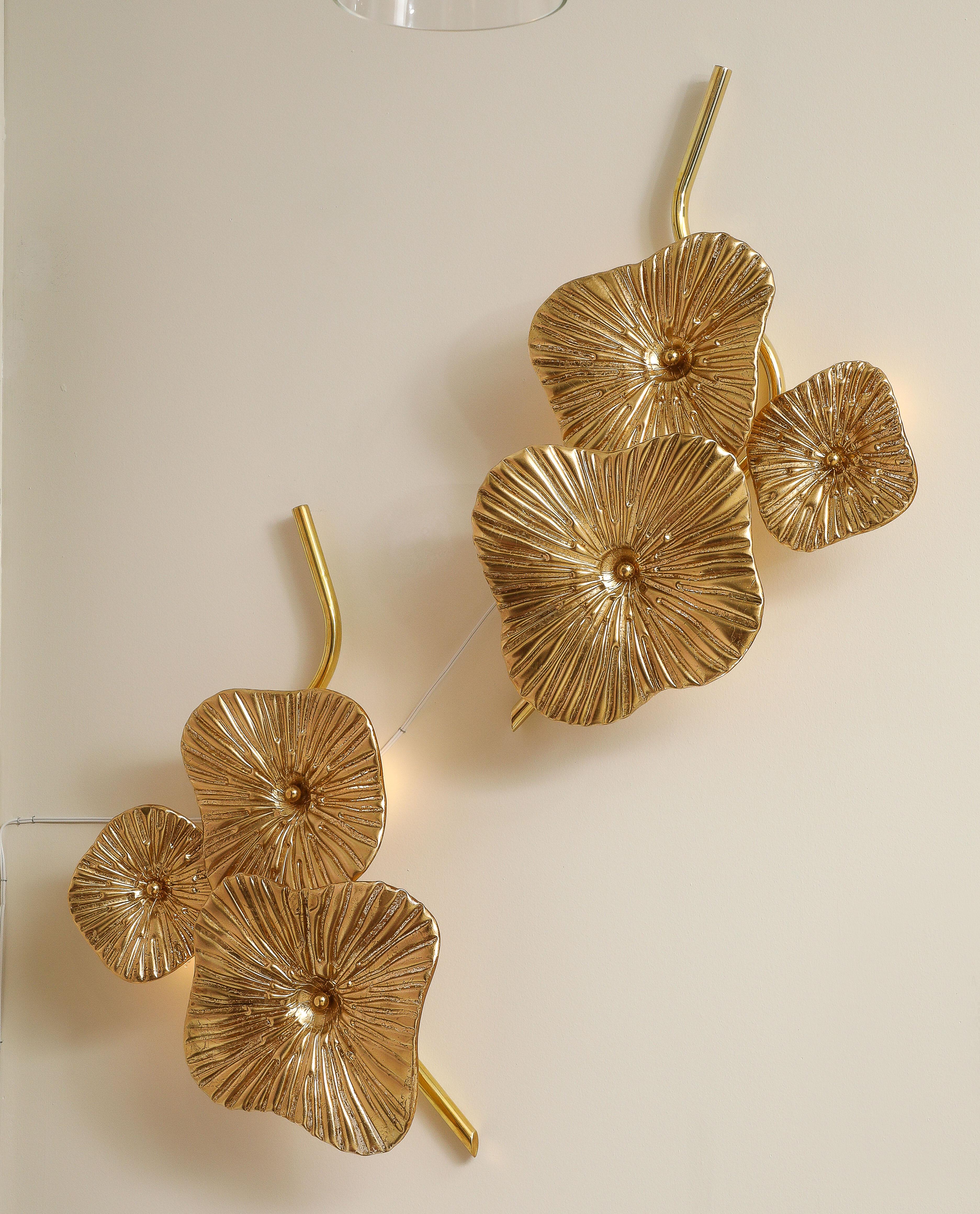 Italian Pair of Gold Bronze Murano 