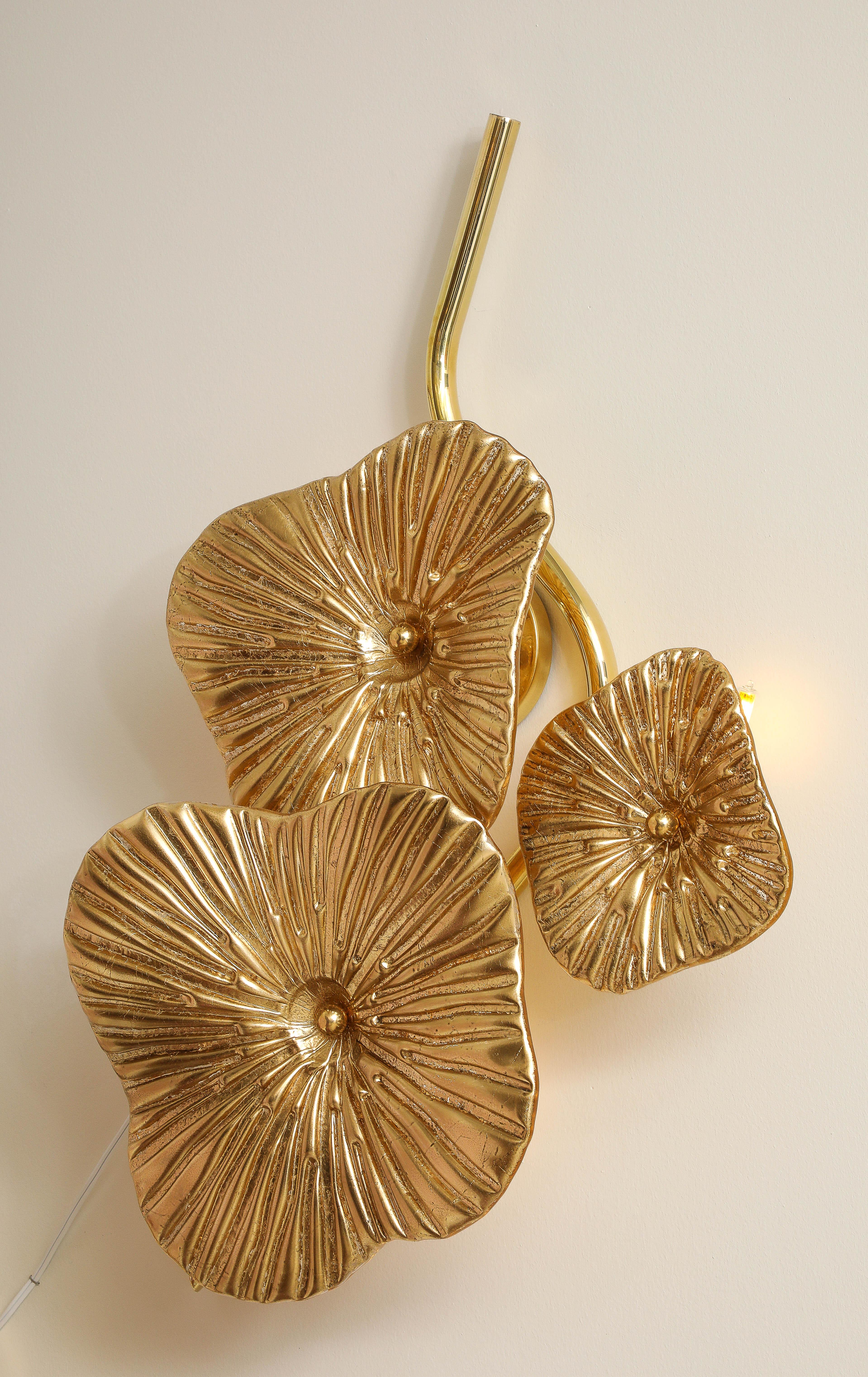 Contemporary Pair of Gold Bronze Murano 
