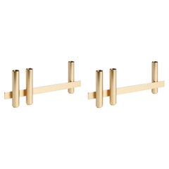 Pair of Gold Candle Holders by Mason Editions