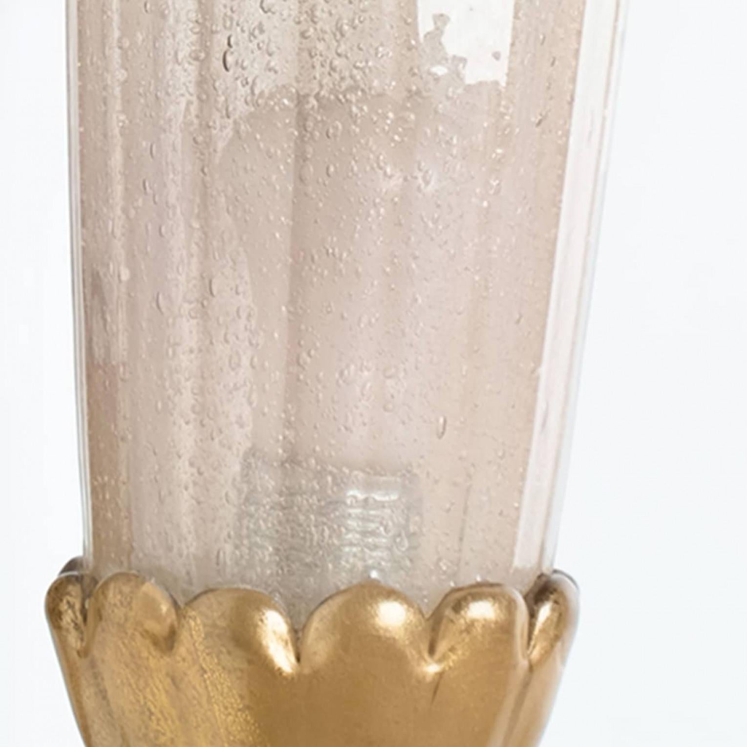 Altro Coppia di lampade da parete in ottone e vetro a calice dorato Barovier, 1960 in vendita