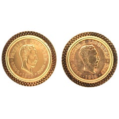 Vintage Pair of Gold Cuban Coin Cufflinks