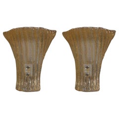 Pair of Gold Dust Murano Sconces