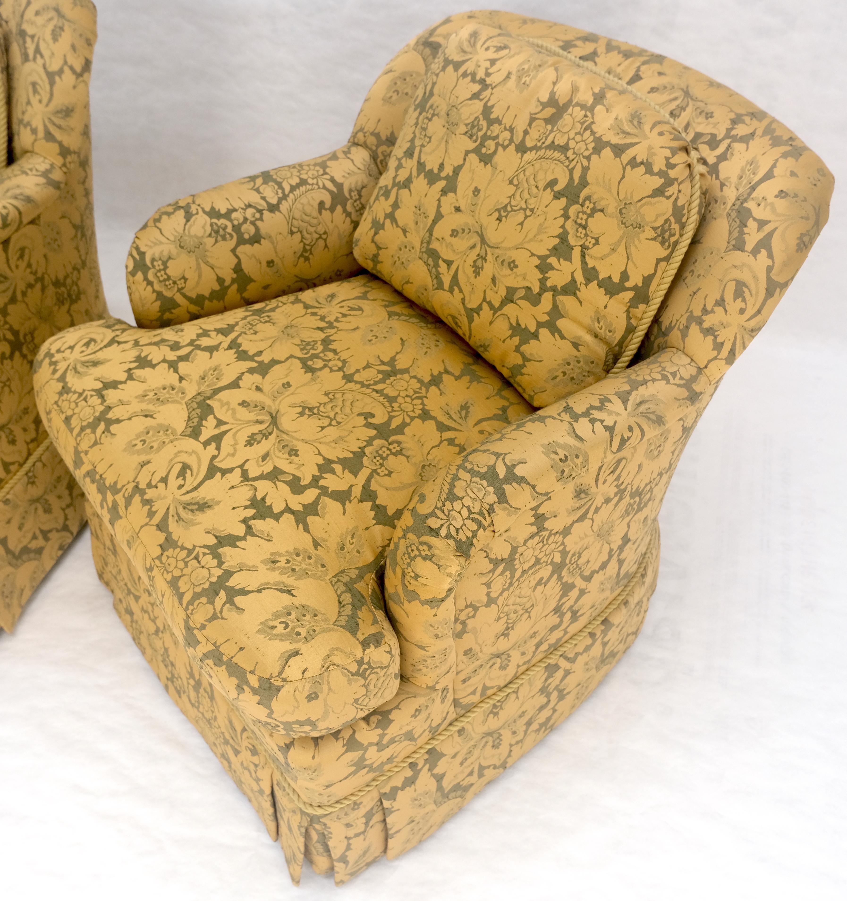 Paire de chaises longues en tapisserie d'ameublement à motifs floraux dorés par Thomasville MINT en vente 6