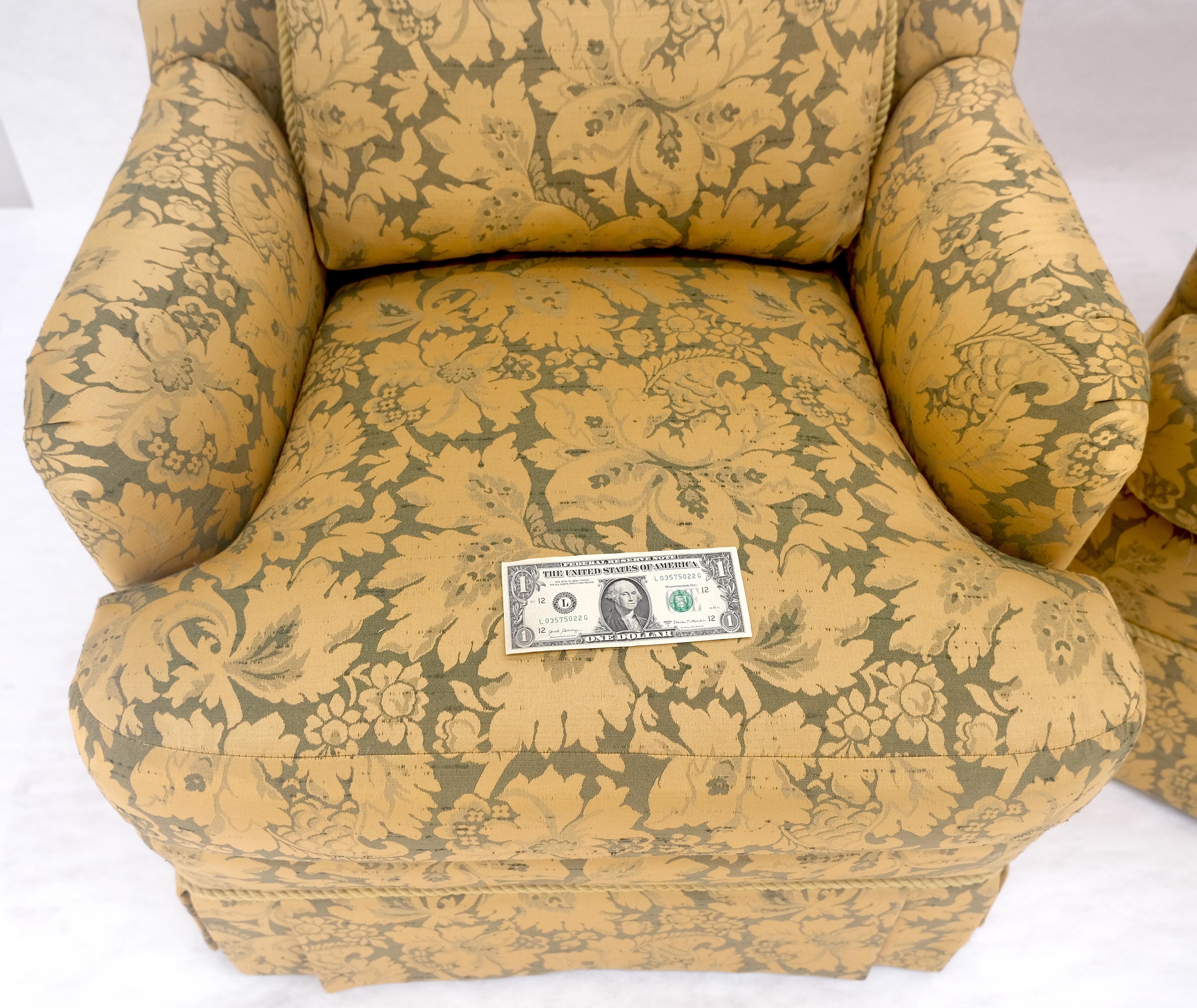 Paire de chaises longues en tapisserie d'ameublement à motifs floraux dorés par Thomasville MINT en vente 11