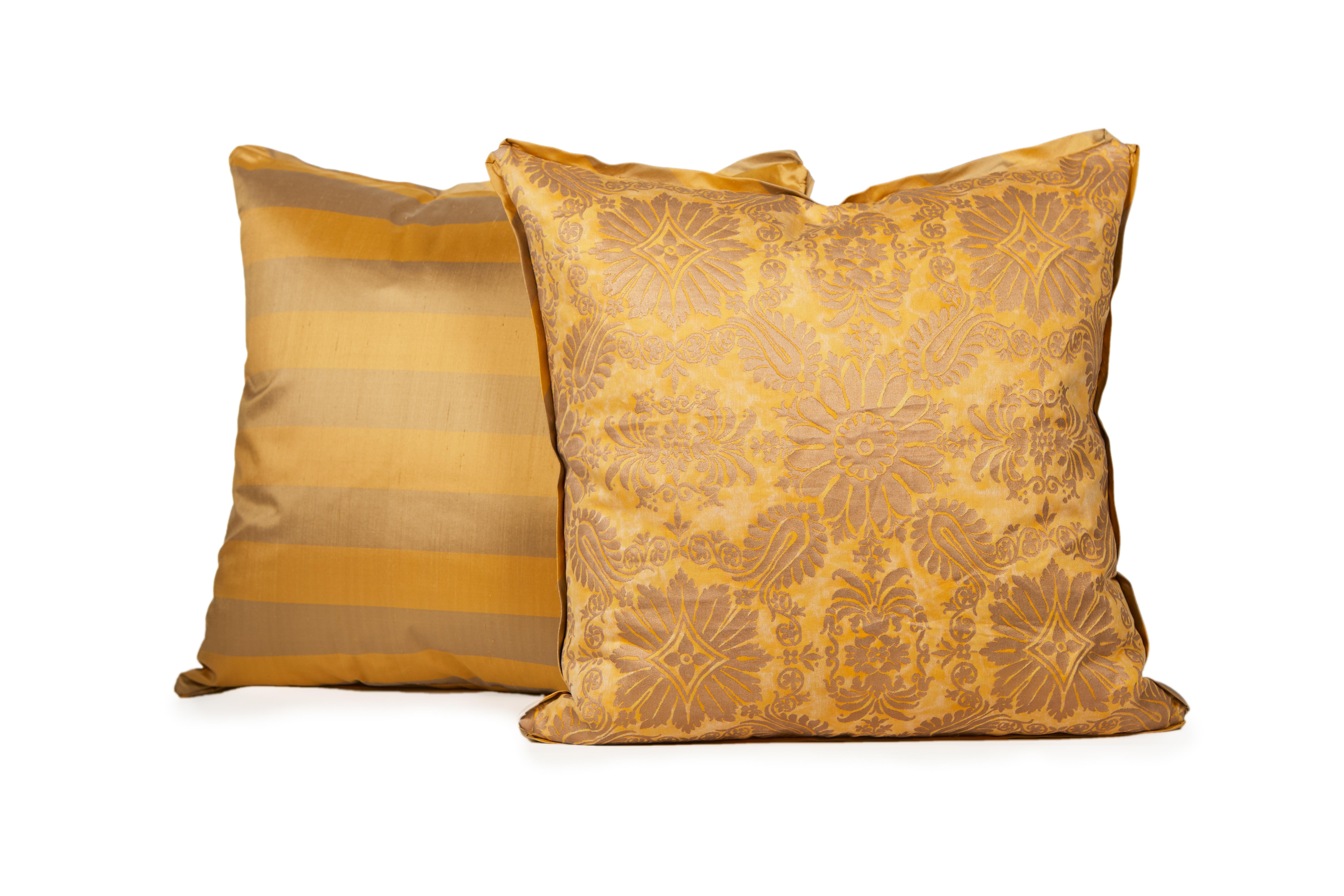 gold damask cushions