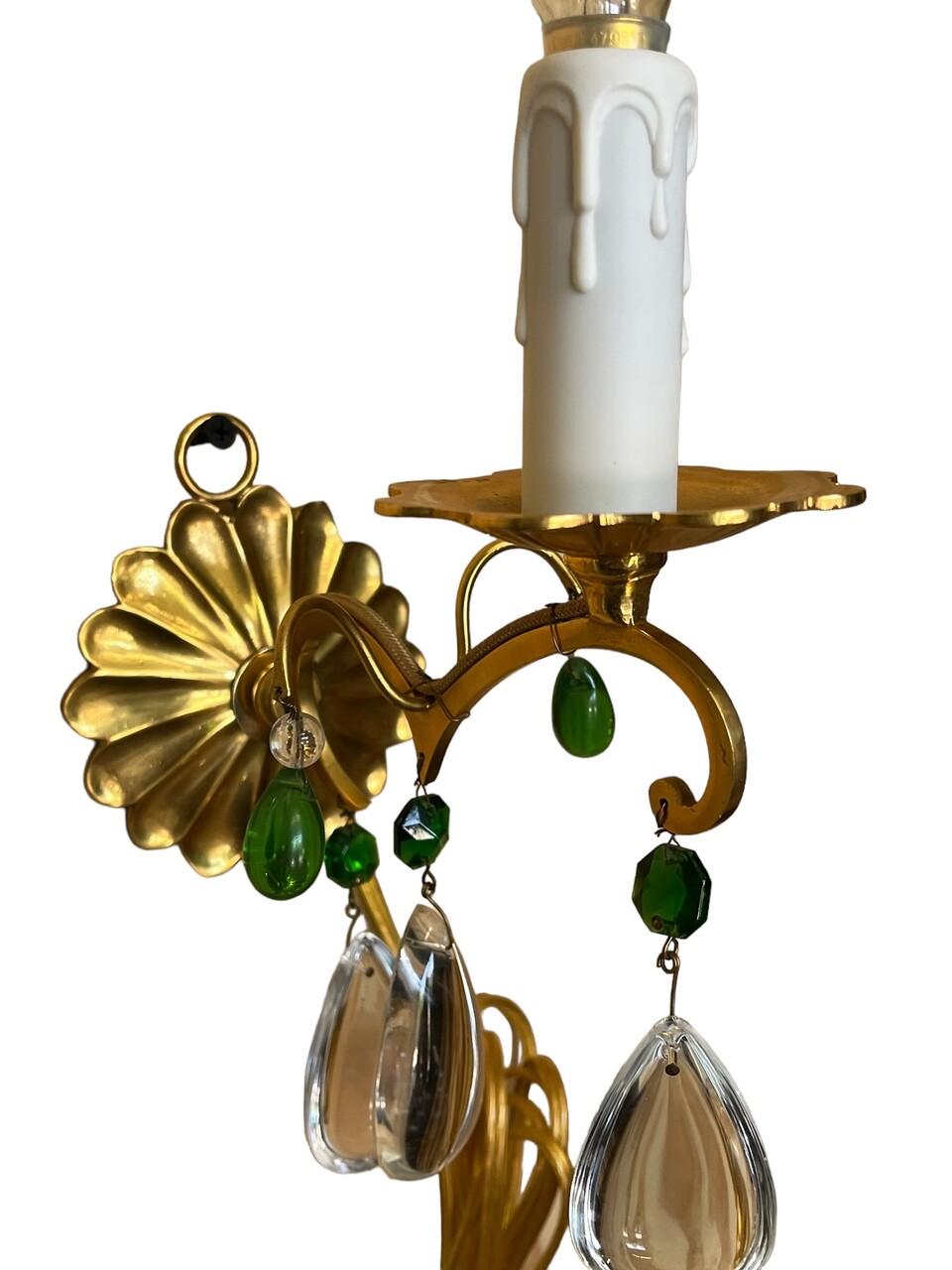 Pair of Gold Gilt Scroll Arm Sconces In Good Condition For Sale In Houston, TX