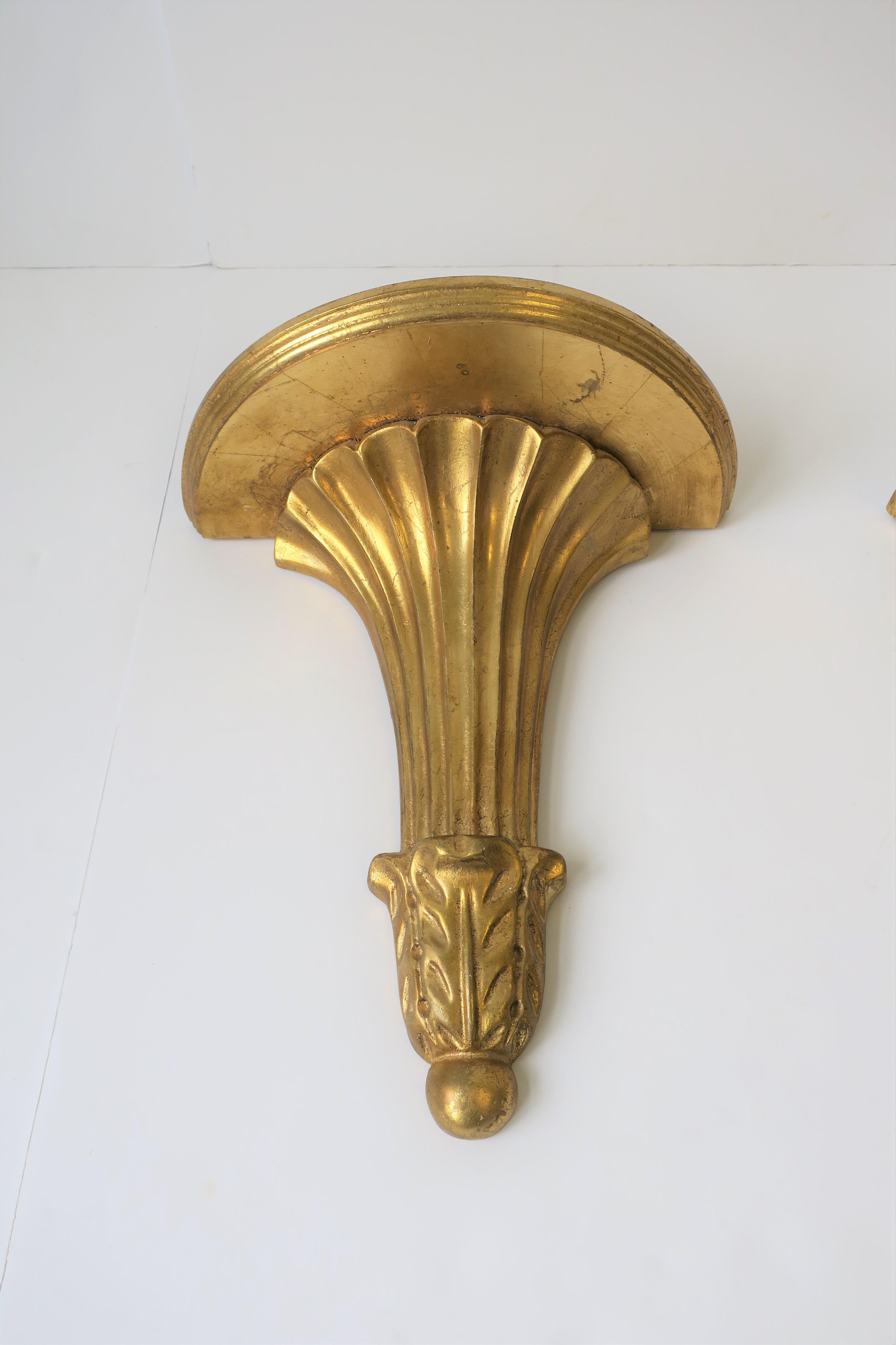 Pair of Gold Gilt Wall Shelf Brackets 3