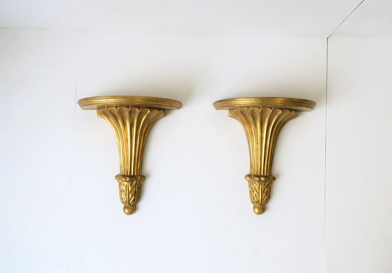 Pair of Gold Gilt Wall Shelf Brackets For Sale at 1stDibs gold
