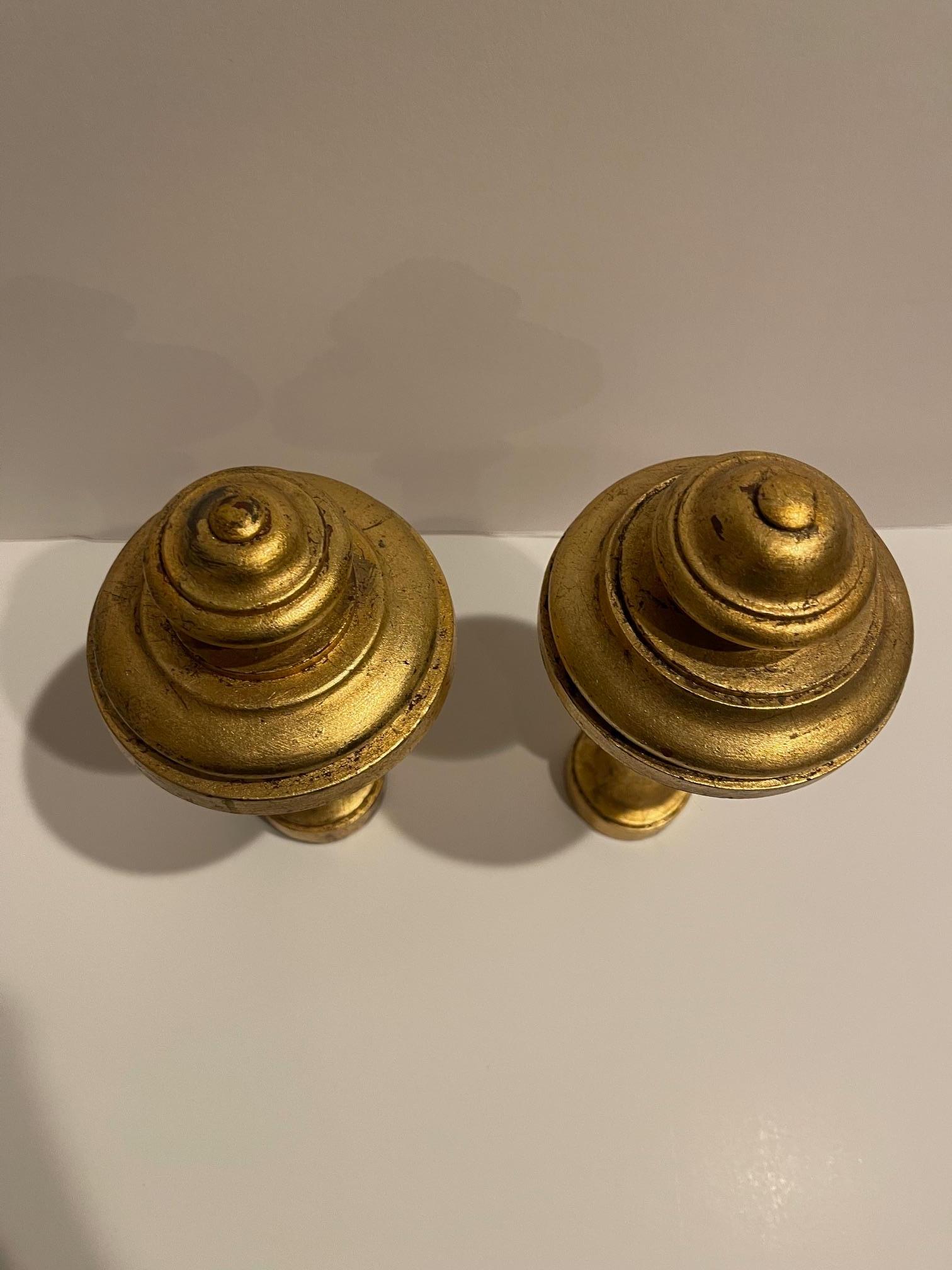 Pair of  Gold Gilt Wood French Tie Backs, Late 19th Century For Sale 3