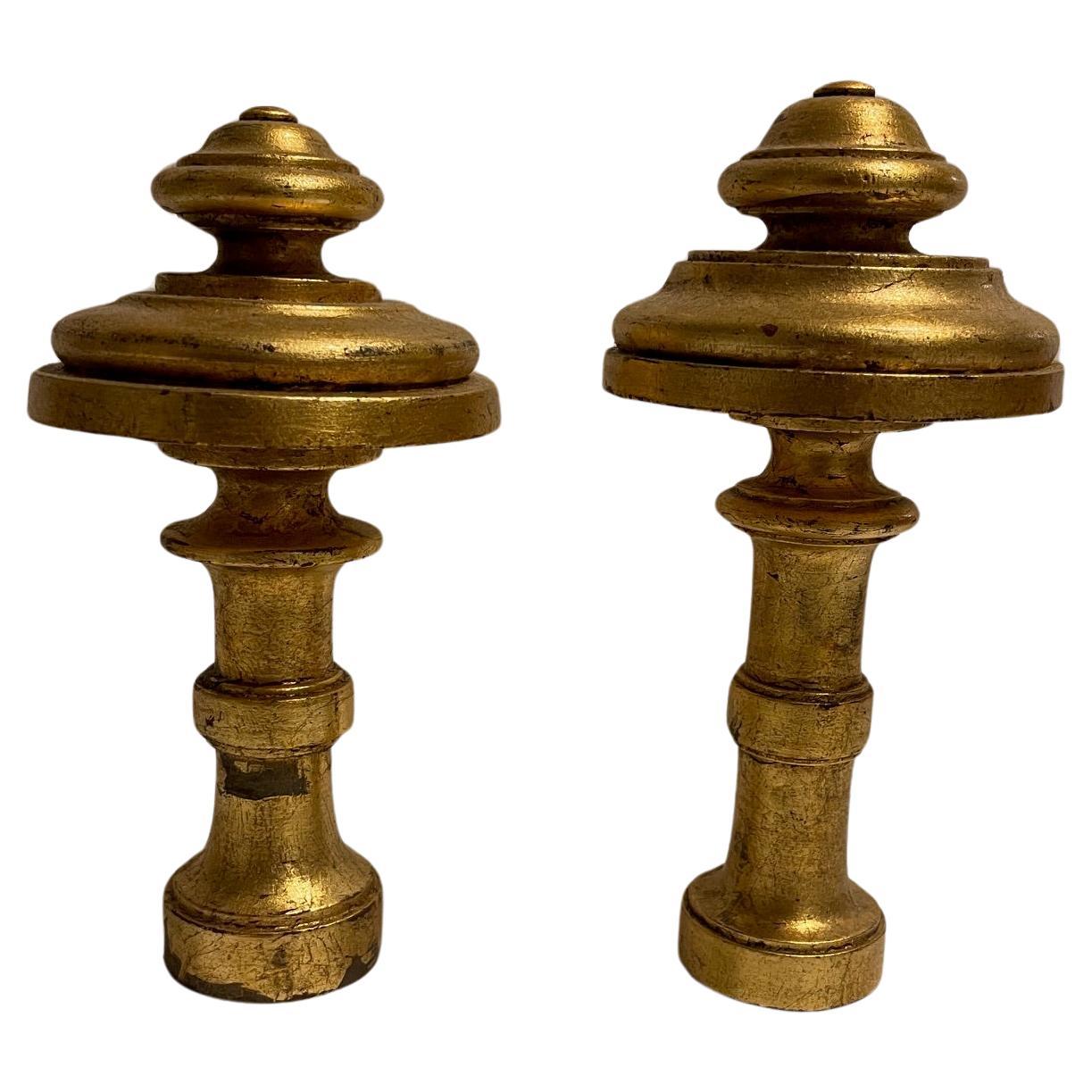 Pair of  Gold Gilt Wood French Tie Backs, Late 19th Century For Sale