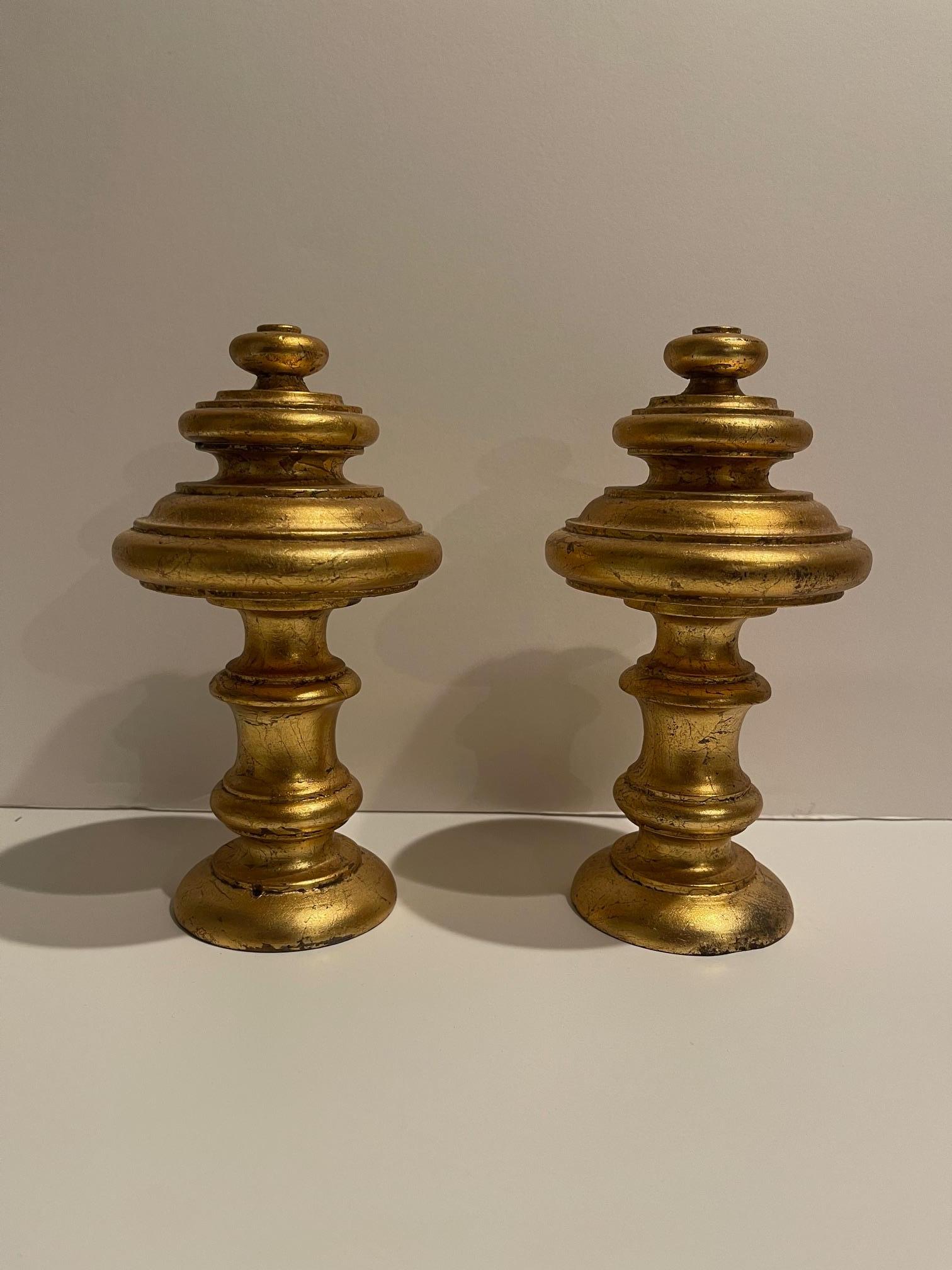 Pair of  Gold Gilt Wood French Tie Backs or Decorative, Late 19th Century In Good Condition For Sale In Savannah, GA