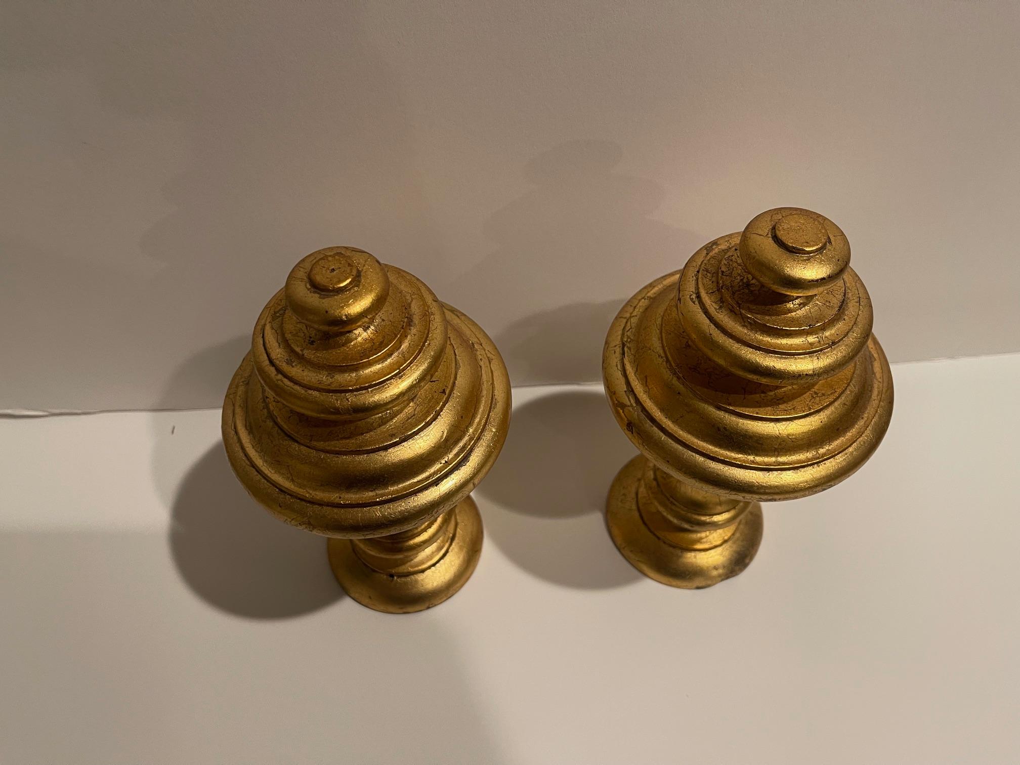 Pair of  Gold Gilt Wood French Tie Backs or Decorative, Late 19th Century For Sale 2