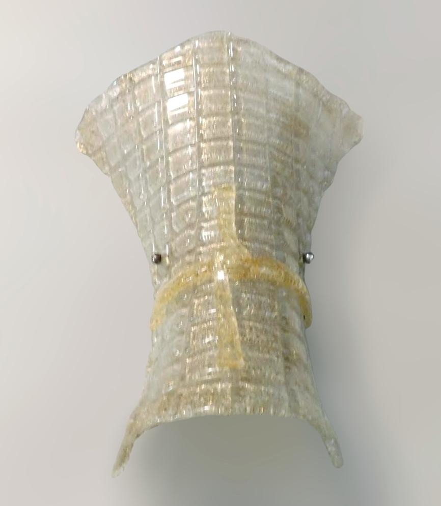 Pair of Gold Graniglia Bow Sconces In Good Condition For Sale In Los Angeles, CA