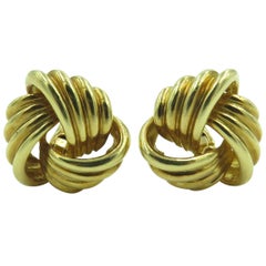 Pair of Gold Knot Earrings