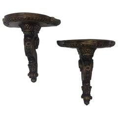 Pair of Gold Leaf Decorative Wall Brackets