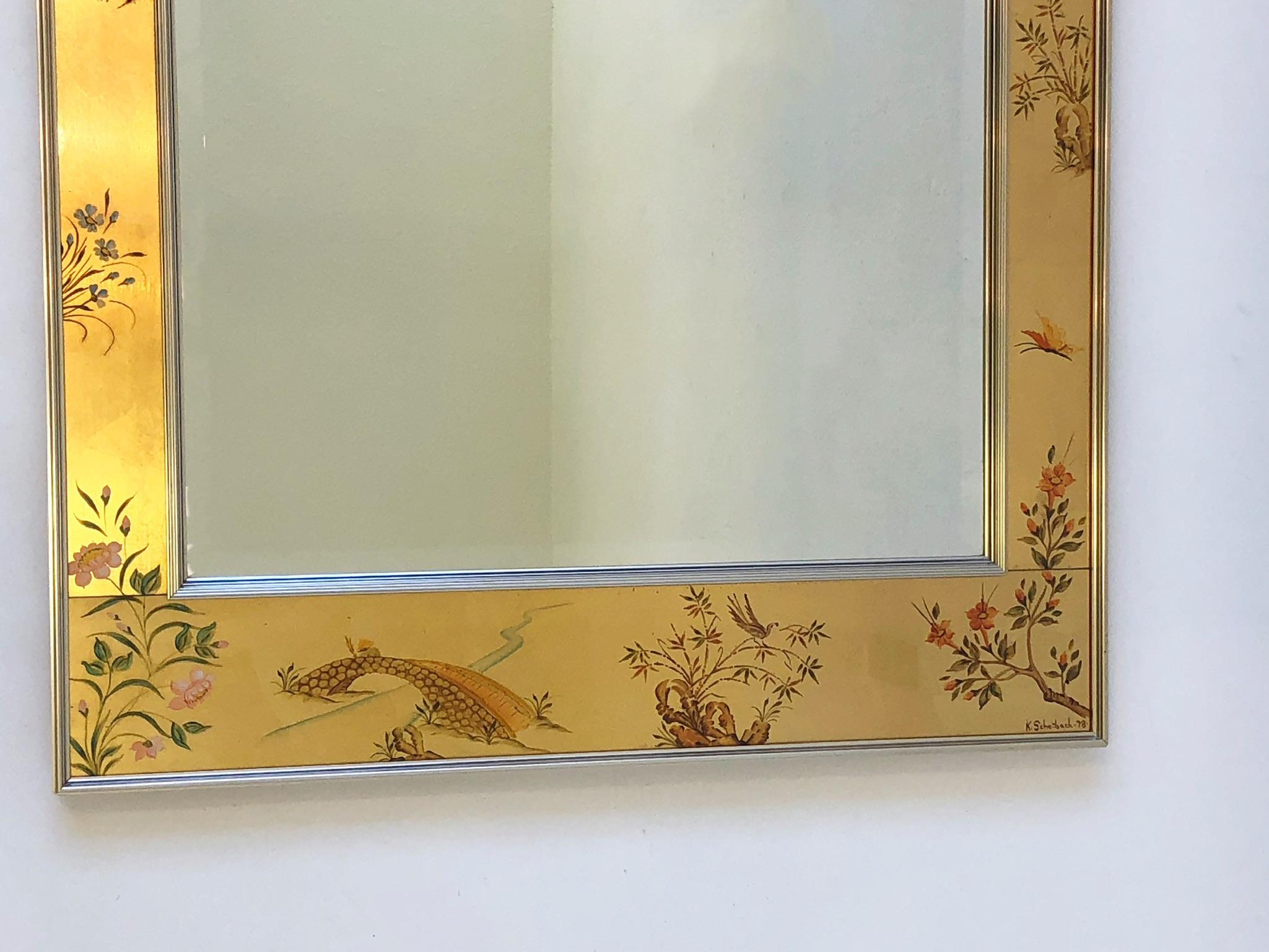 American Pair of Gold Leaf Frame Wall Mirror by La Barge