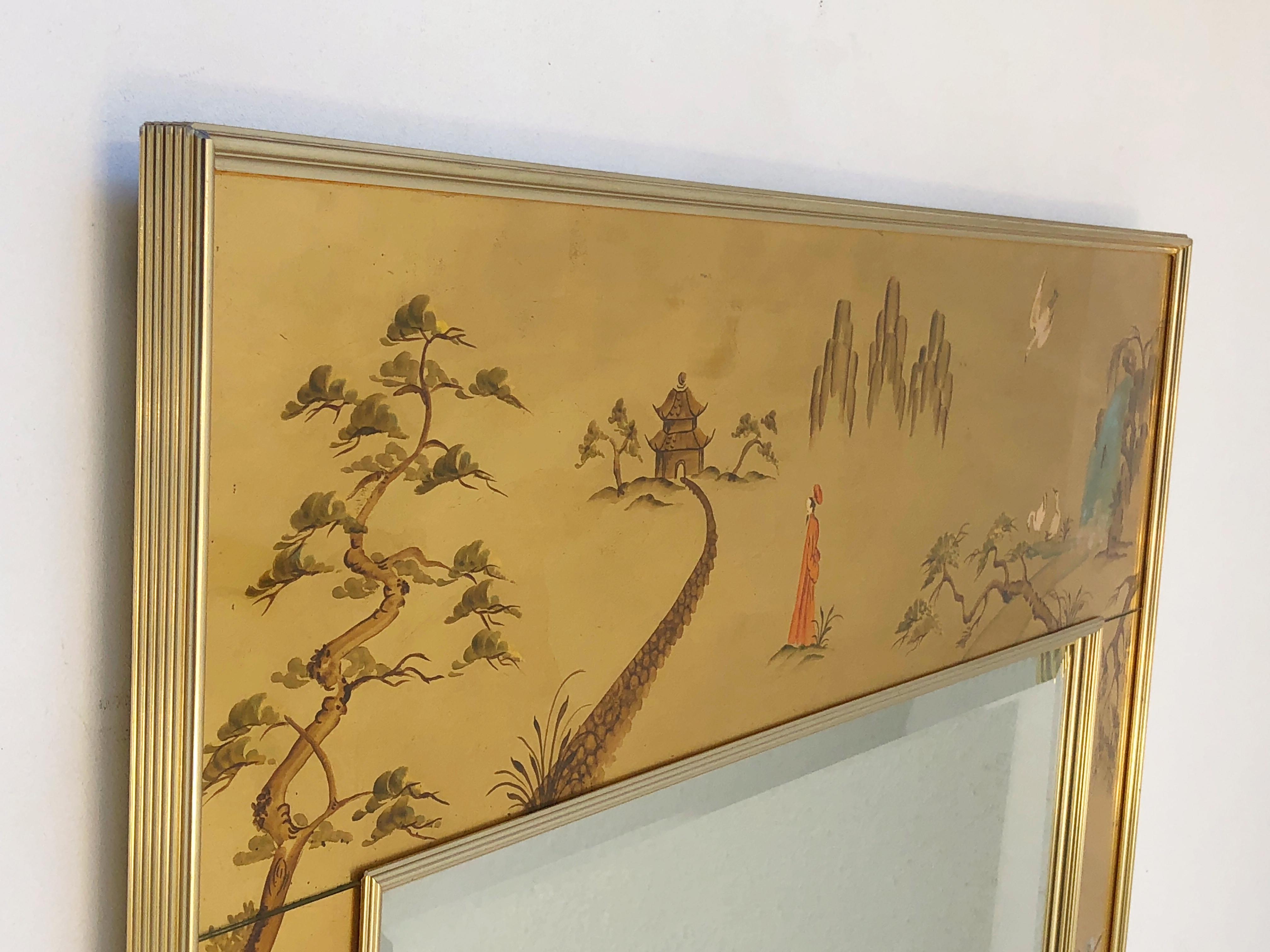 Late 20th Century Pair of Gold Leaf Frame Wall Mirror by La Barge