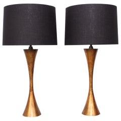 Pair of Gold Leaf Table Lamps by Stewart Ross James for Hansen