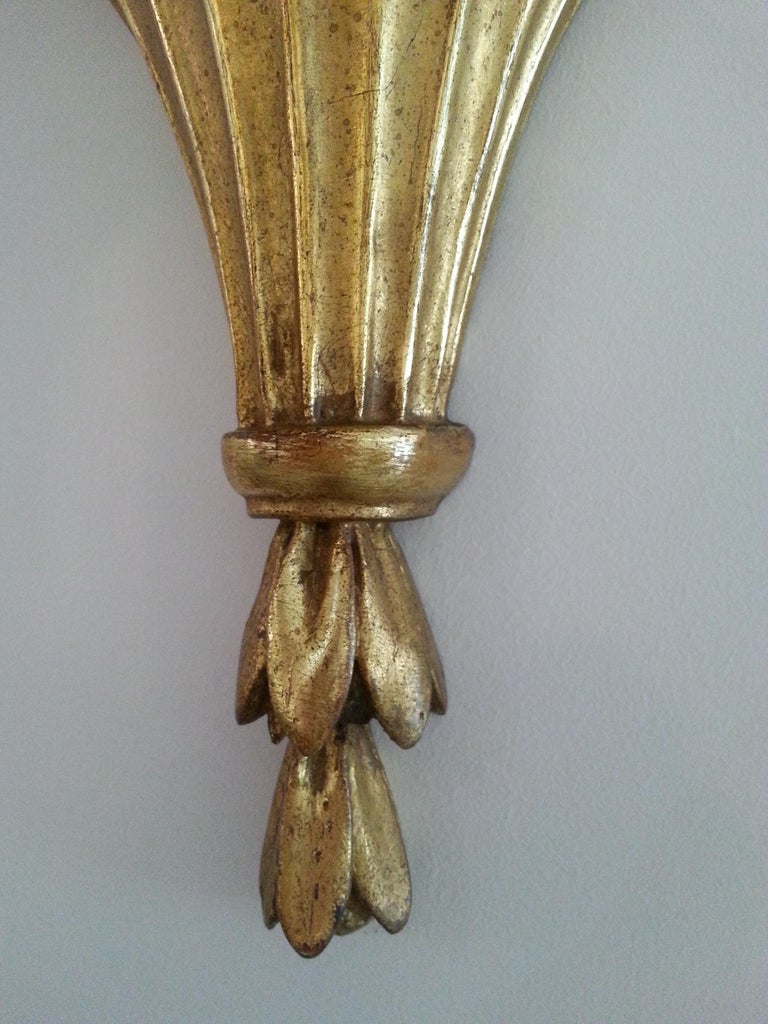 Pair of Gold Leaf Wall Brackets at 1stDibs