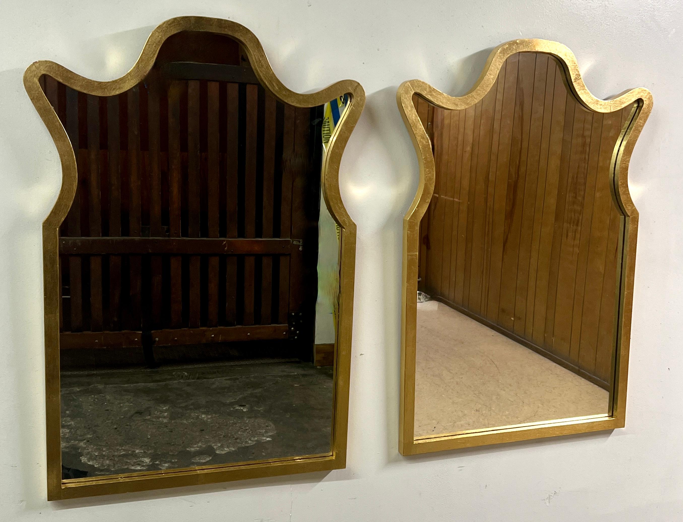 Paar Wandspiegel aus Wood Wood mit Blattgold im Angebot 1
