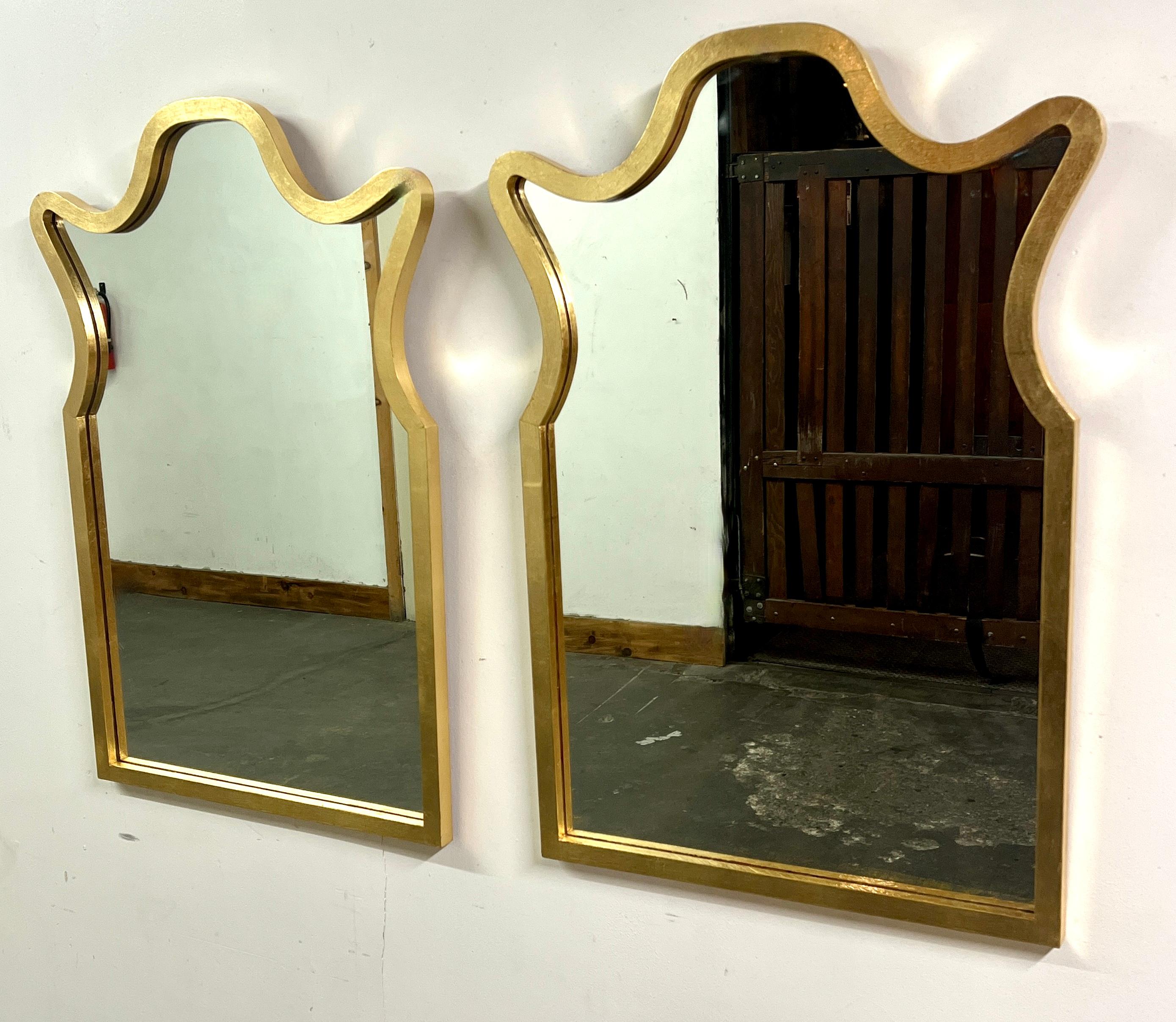 Paar Wandspiegel aus Wood Wood mit Blattgold im Angebot 2