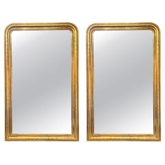 Pair of Gold Louis Philippe Mirrors with X Pattern