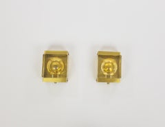 Par de apliques de pared «Maritim» de cristal dorado y latón, de Vitrika, década de los 70