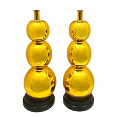 Pair of Gold Mercury Glass Lamps