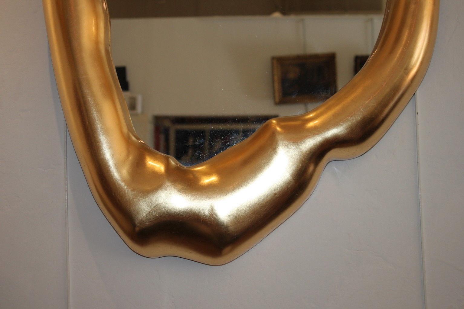 Contemporary Pair of Gold Mirrors For Sale