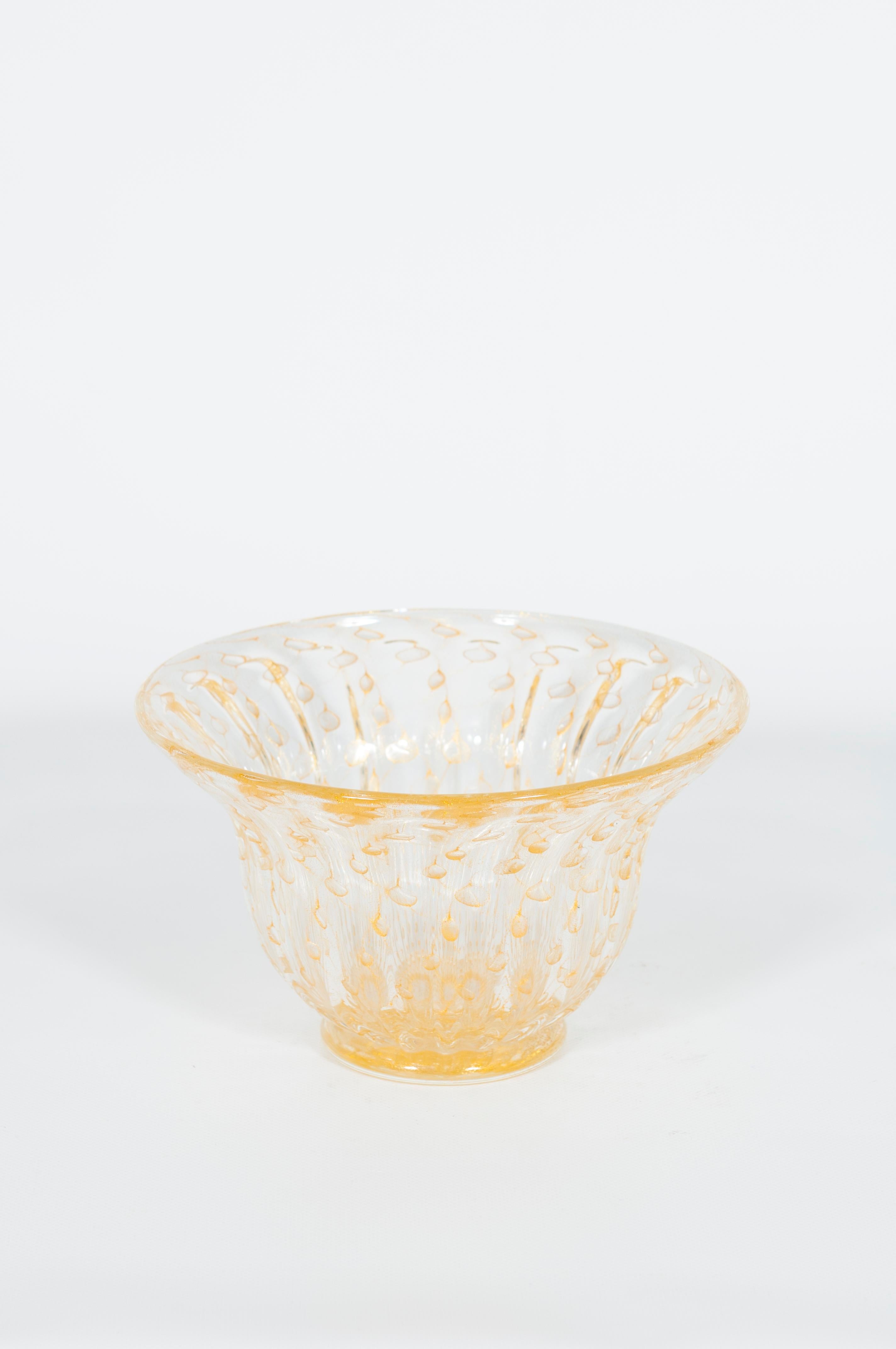 Paar goldene Murano-Glasschalen aus den 1980er Jahren im Angebot 3