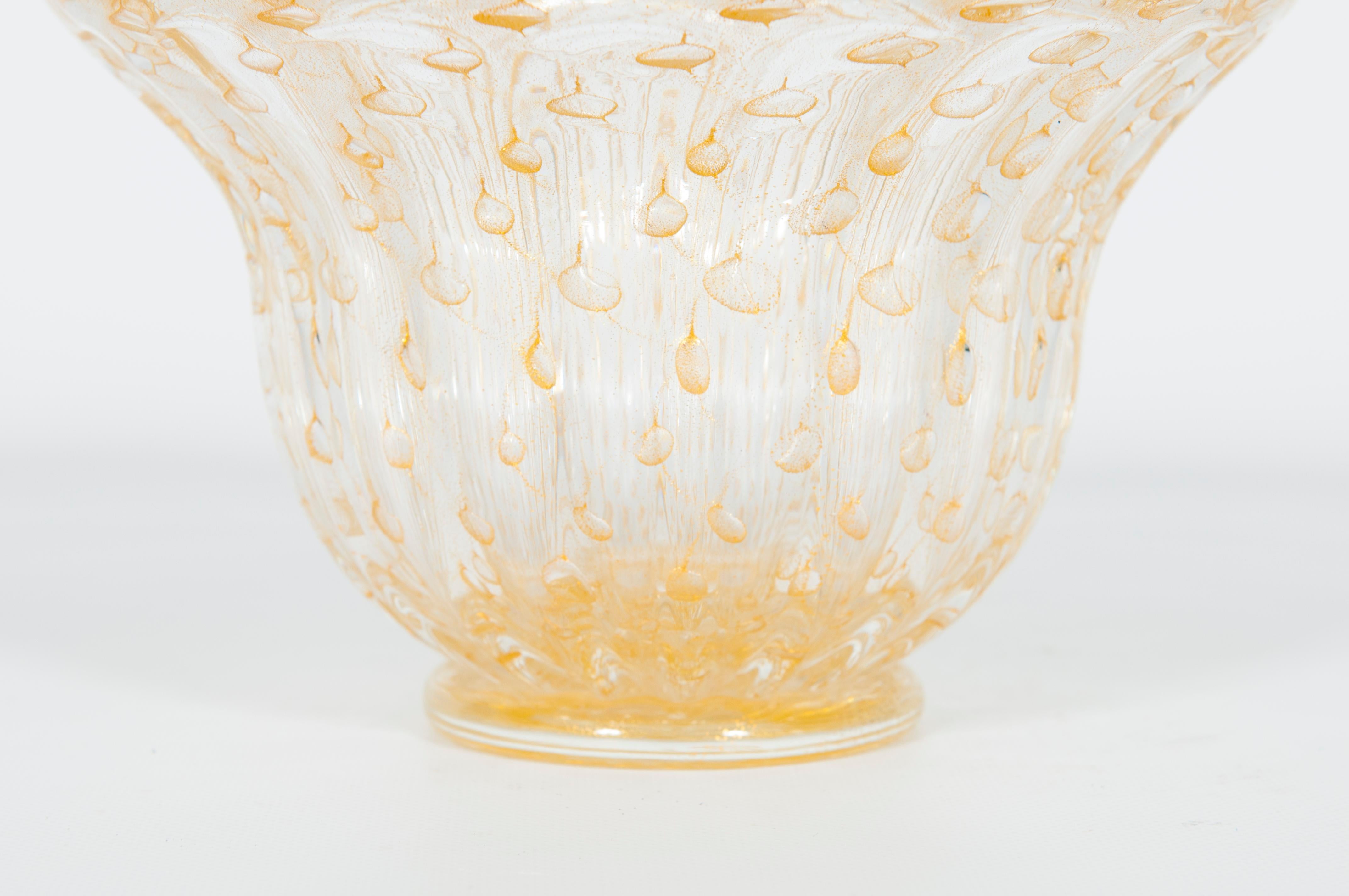 Paar goldene Murano-Glasschalen aus den 1980er Jahren im Angebot 5
