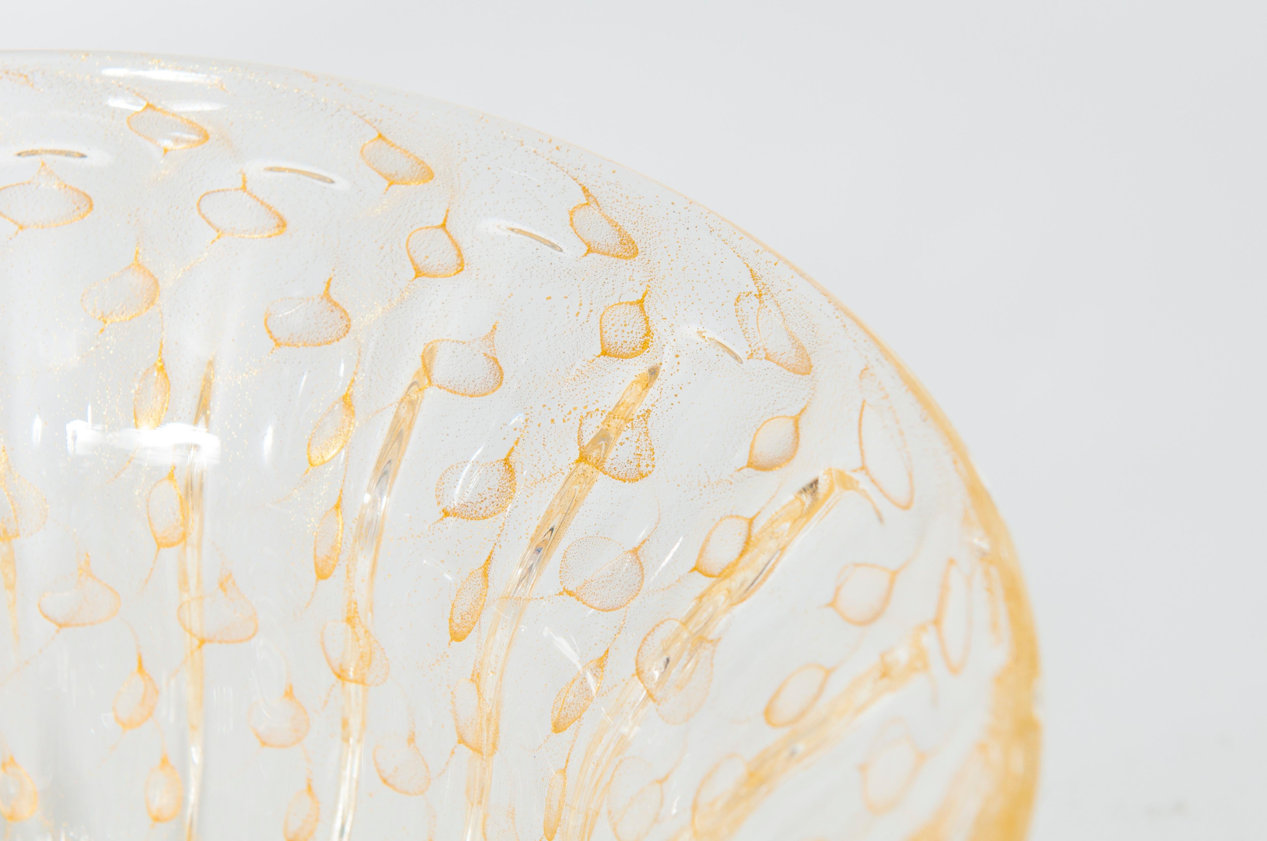 Paar goldene Murano-Glasschalen aus den 1980er Jahren im Angebot 6