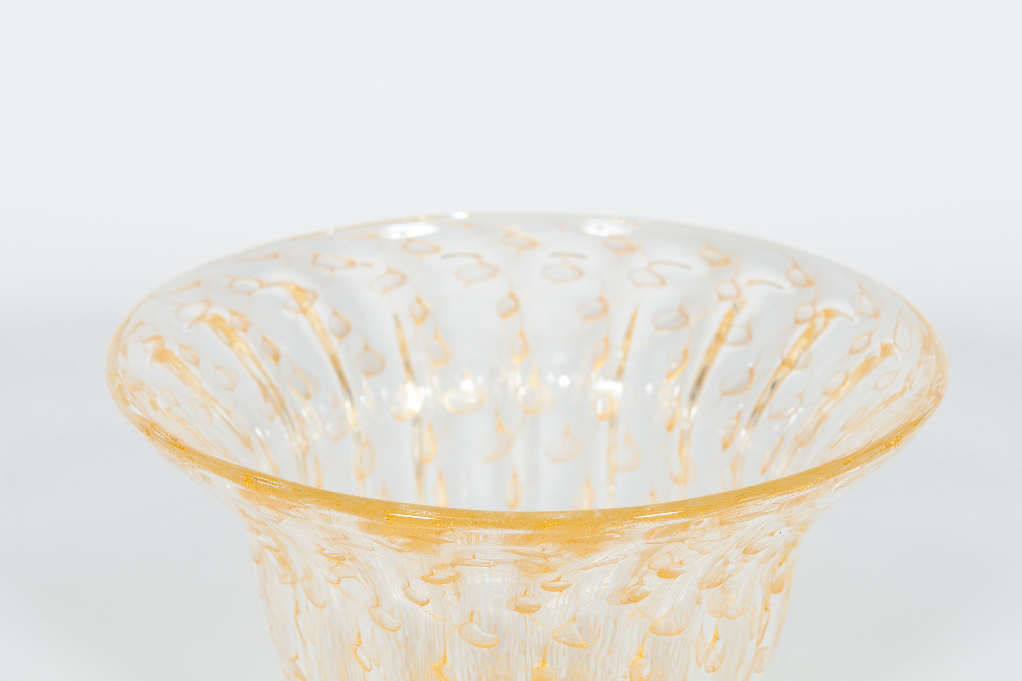 Paar goldene Murano-Glasschalen aus den 1980er Jahren (Handgefertigt) im Angebot