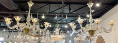 Pair of Gold Murano Glass Chandeliers