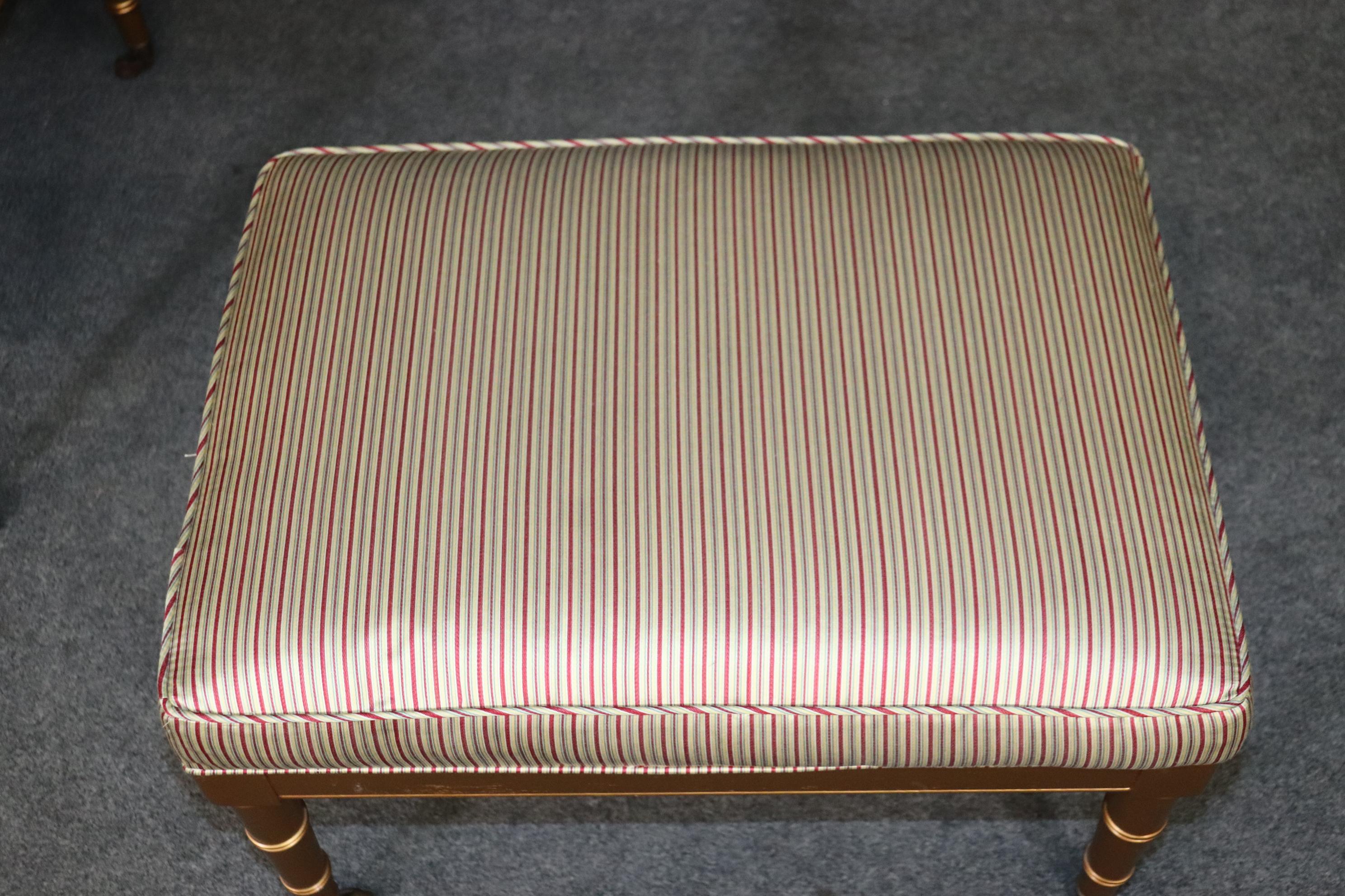 Pair of Gold Paint Decorated Faux Bamboo French Benches Stools 5