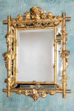 Pair of Gold Patinated Wood Mirrors, England, Late 19th Century