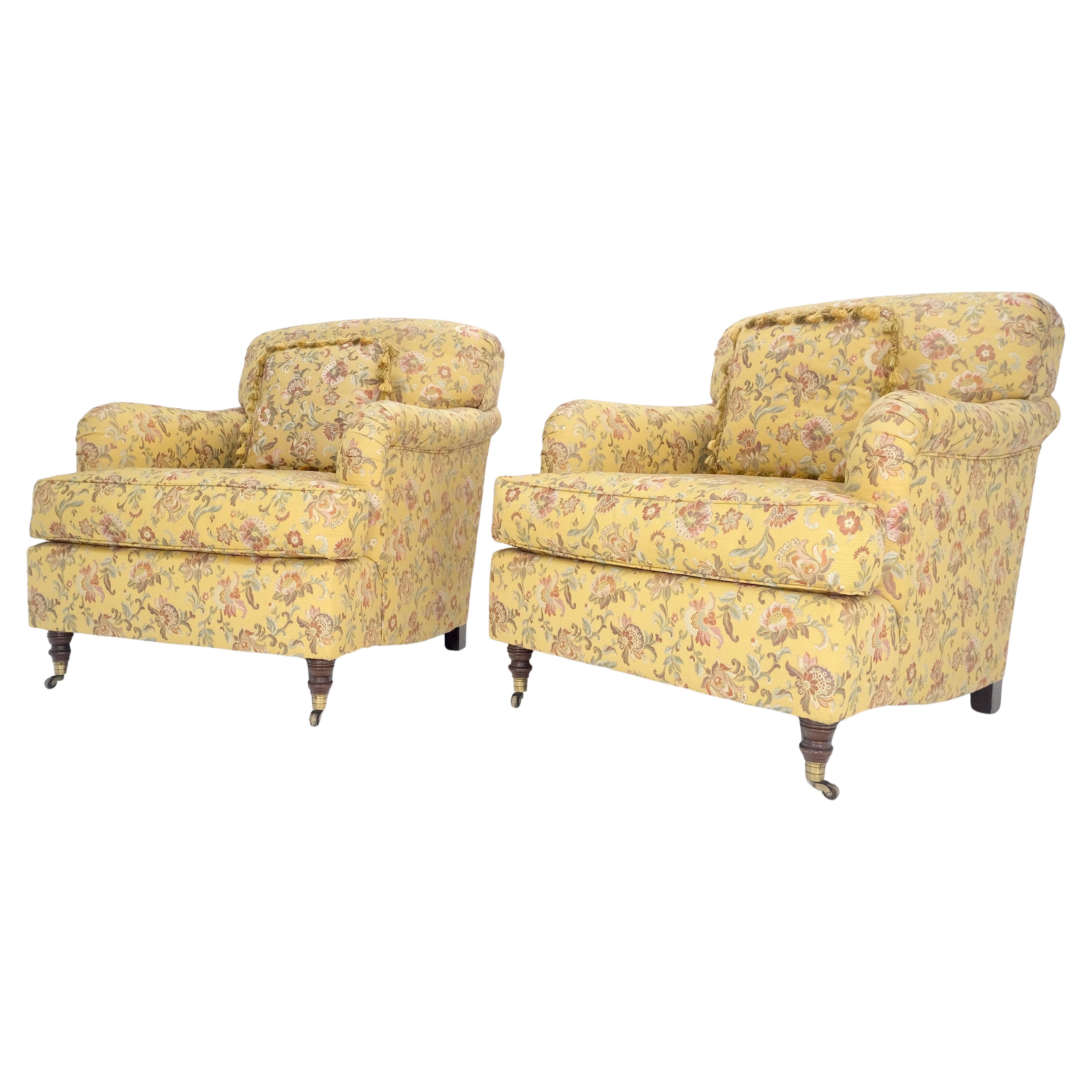 Paar Gold
Rosa Floral Seide Wie Polsterung Kravet Lounge Stühle MINT