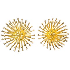 Pair of Gold Pistillo Chandeliers, table lamps or Wall Lamps By Valenti Milano