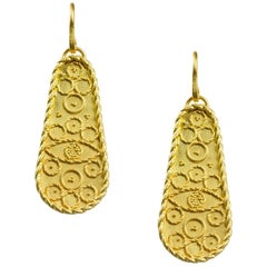 Pair of Gold Plaque Earrings by Akelo