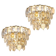 Pair of Gold-Plated Bakalowits Wall Sconces, 1960