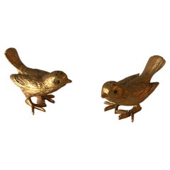 Pair of Gold Plated Birds Salt and Pepper Shakers
