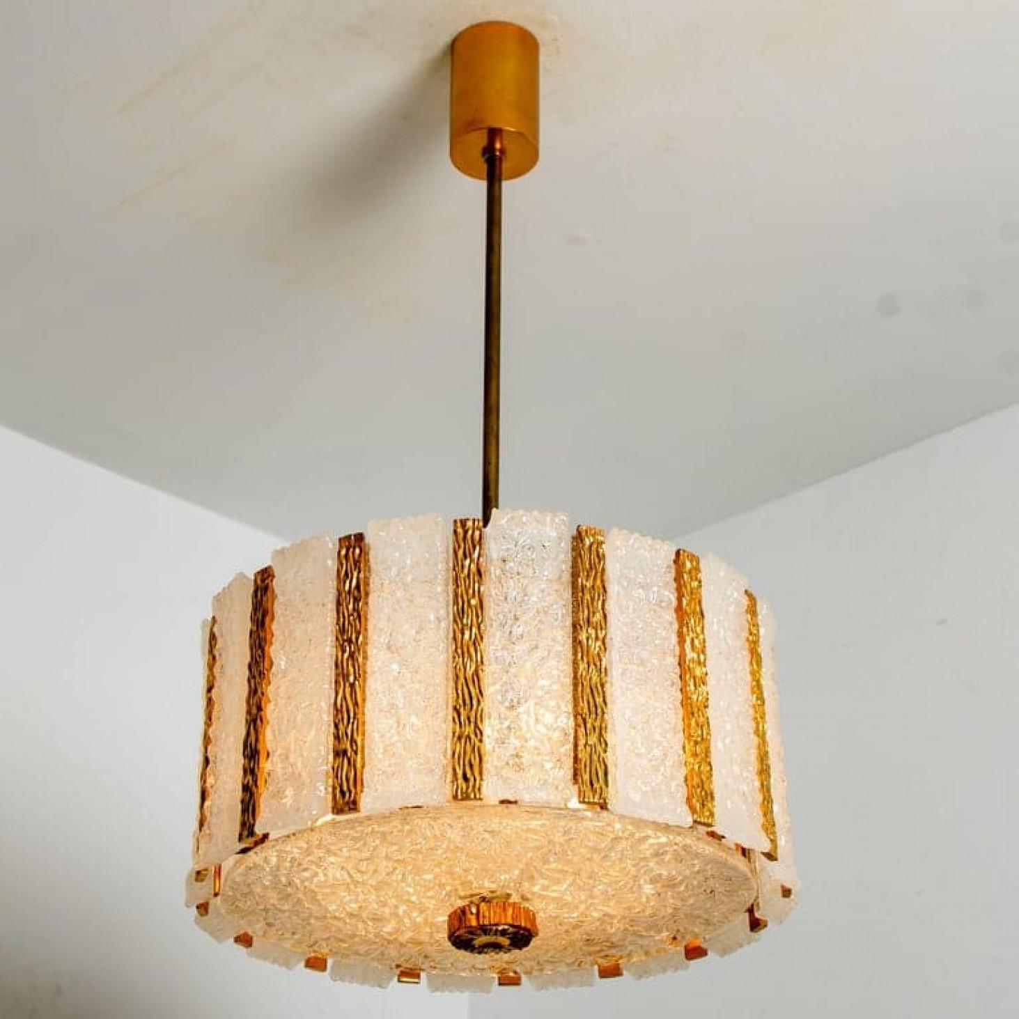 Pair of Gold-Plated Bronze Drum Light Fixtures, 1960s, Austria For Sale 3