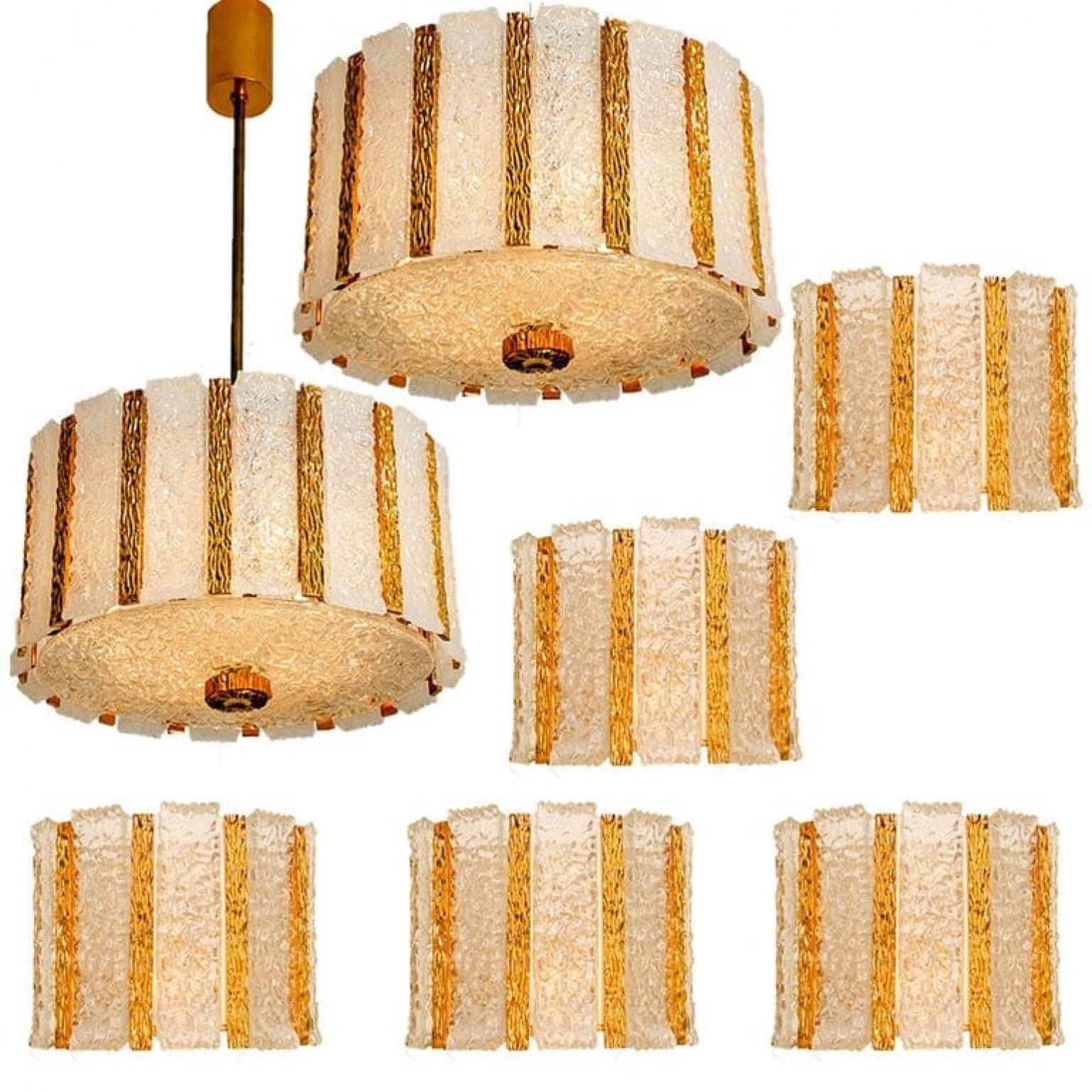 Pair of Gold-Plated Bronze Drum Light Fixtures, 1960s, Austria For Sale 8