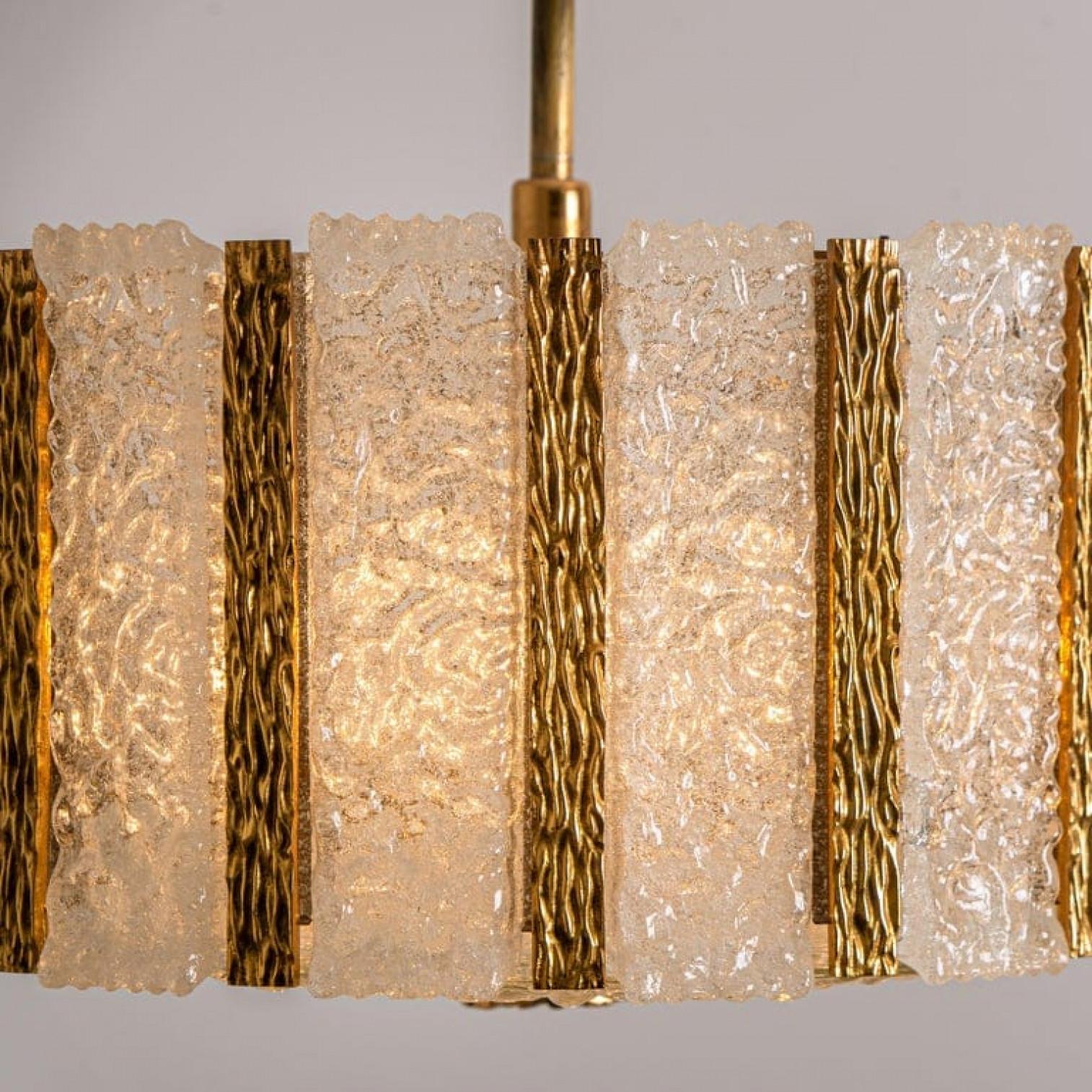 Mid-Century Modern Pair of Gold-Plated Bronze Drum Light Fixtures, 1960s, Austria For Sale