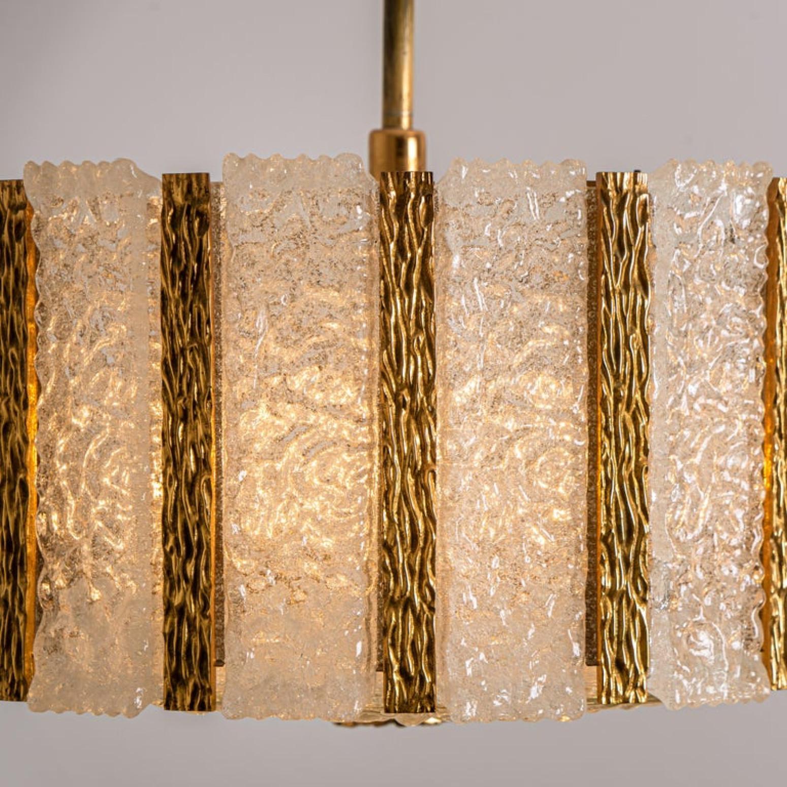 Austrian Pair of Gold-Plated Bronze Drum Light Fixtures, 1960s, Austria For Sale