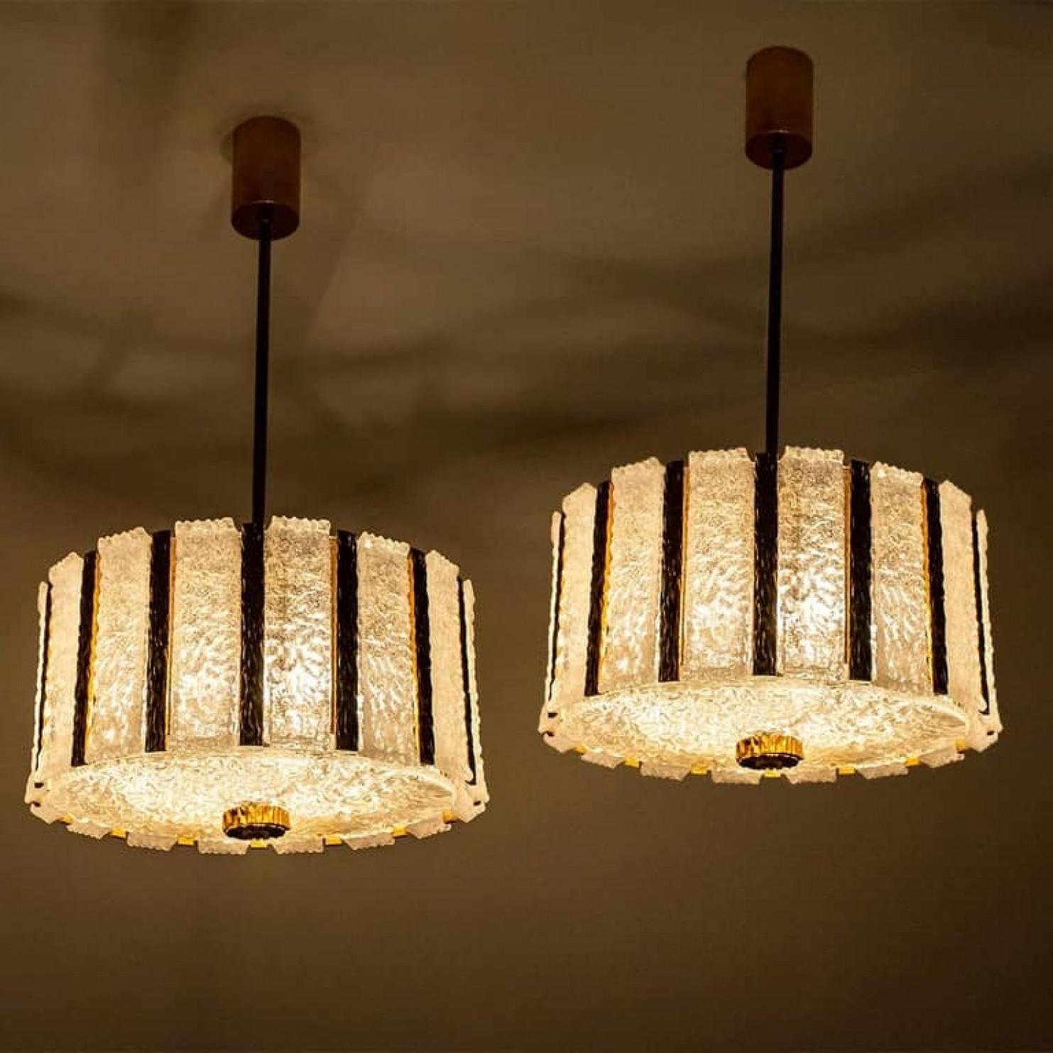 Other Pair of Gold-Plated Bronze Drum Light Fixtures, 1960s, Austria For Sale